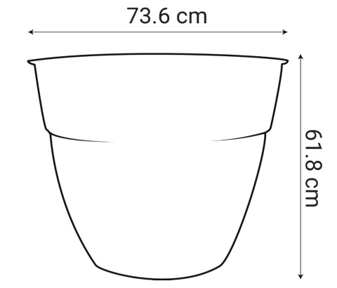 Donica Ogrodowa XXL EDA Osaka Ø 74 cm – 165L, Antracyt, System Nawadniania