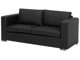 Beliani Sofa Helsinki – 3-osobowa, skóra naturalna, czarna, nowoczesna