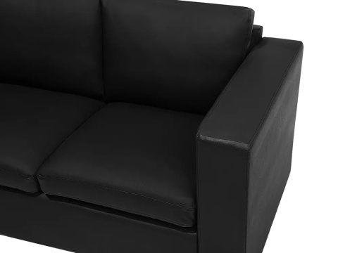 Beliani Sofa Helsinki – 3-osobowa, skóra naturalna, czarna, nowoczesna