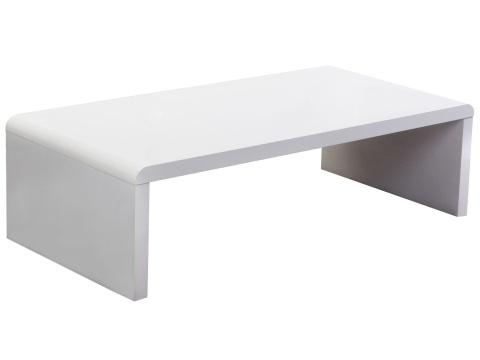 Stolik Kawowy Beliani MILWAUKEE 120x60 cm, Biały Wysoki Połysk