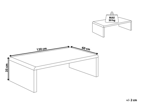 Stolik Kawowy Beliani MILWAUKEE 120x60 cm, Biały Wysoki Połysk Stolik Kawowy Beliani MILWAUKEE 120x60 cm, Biały Wysoki Połysk