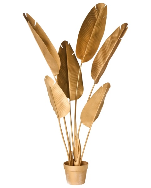 Sztuczna Roślina Bananowiec Beliani BANANA TREE 123 cm, Złoty