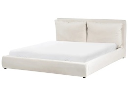 Łóżko tapicerowane Beliani BAJONNA 180 x 200 cm (EU Super King) Jasnobeżowe (Light Beige)