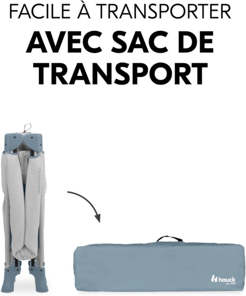 Łóżeczko turystyczne hauck Dream N Play Plus Dusty Blue składane 0–15 kg