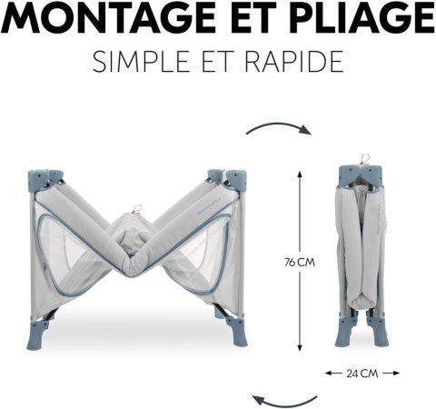 Łóżeczko turystyczne hauck Dream N Play Plus Dusty Blue składane 0–15 kg