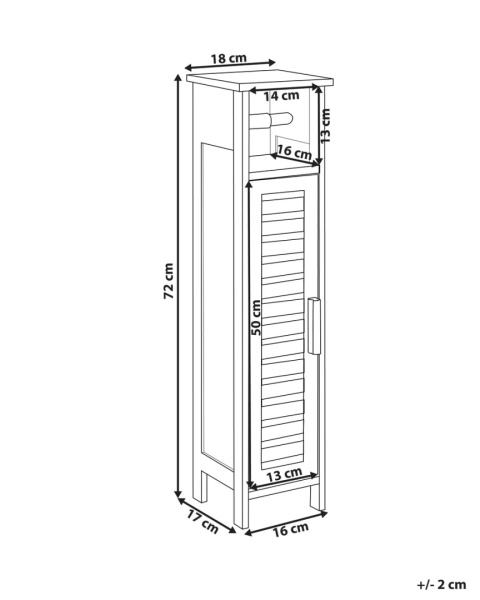 Beliani Szafka na papier toaletowy OLATHE z bambusa w kolorze białym 72x18x17 cm