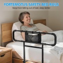 FORTEMOTUS barierka łóżkowa L z uchwytem dla seniorów, regulowana wysokość, 25–40 cm