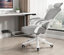 Fotel Executive Recline Mesh – Obrotowy, Ergonomiczny, Wentylowana Siatka, Regulacja 90°-150°, Szary