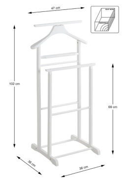HAKU Möbel Parter, Lite Drewno, Biały, 47 x 36 x 102 cm