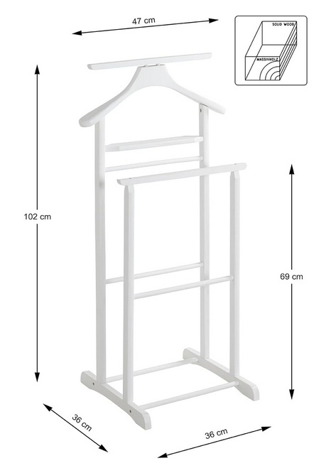 HAKU Möbel Parter, Lite Drewno, Biały, 47 x 36 x 102 cm