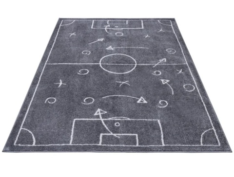 Hanse Home dywan dziecięcy Boisko Piłka Adventures 160x235 cm, szary, prostokątny, do pokoju dziecięcego