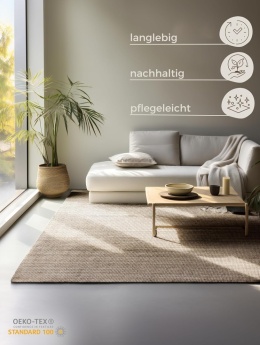 Hanse Home dywan jute 160x230 cm, 100% juta, ręcznie tkany, naturalny, boho, szaro-brązowy