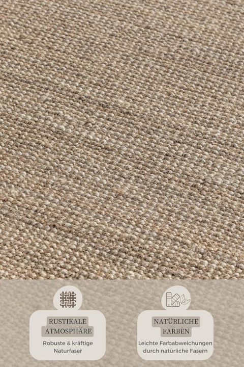 Hanse Home dywan jute 160x230 cm, 100% juta, ręcznie tkany, naturalny, boho, szaro-brązowy