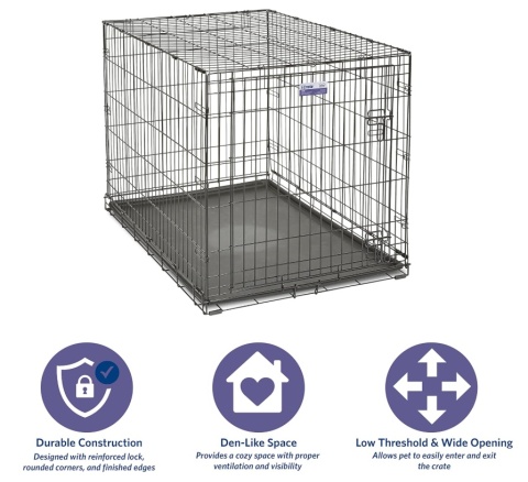 Klatka Kennelowa MIDWEST iCrate 106 cm – Z Panelem Dzielącym, Dla Dużych Psów (32-41 kg)