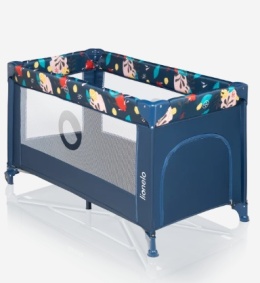 Beliani Lionelo Stefi Blue Navy – Łóżeczko turystyczne i kojec 2w1 z bocznym wejściem