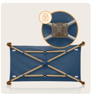 Beliani Lionelo Stefi Blue Navy – Łóżeczko turystyczne i kojec 2w1 z bocznym wejściem