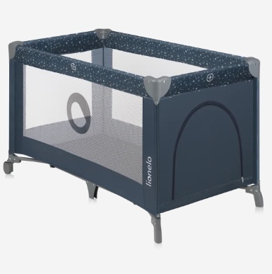 Lionelo Stefi Blue Grey — Łóżeczko turystyczne 2w1 z funkcją kojca