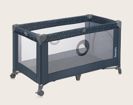 Lionelo Stefi Blue Grey — Łóżeczko turystyczne 2w1 z funkcją kojca