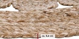 Luxor Living dywan okrągły Balo 150 cm, boho, juta, naturalny, ręcznie tkany, beżowy