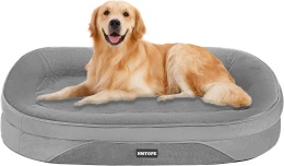 Ortopedyczne legowisko dla psa HMTOPE, antypoślizgowe, zdejmowane, szare 90×75×17 cm