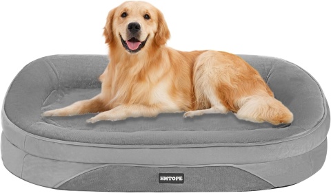 Ortopedyczne legowisko dla psa HMTOPE, antypoślizgowe, zdejmowane, szare 90×75×17 cm