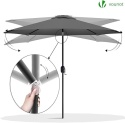 Parasol Ogrodowy VOUNOT 270 cm Szary – Korba, Funkcja Pochylania, Pokrowiec Ochronny