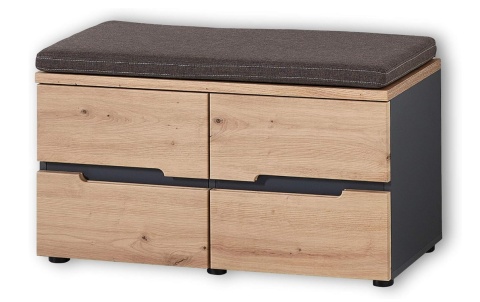 Szafka na Buty z Siedziskiem Stella Trading MEMPHIS – Dąb Artisan / Grafit