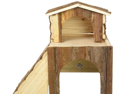 Domek Drewniany dla Gryzoni Trixie Bjork – Dwupiętrowy z Rampą (Naturalne Drewno)