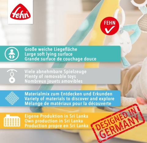 Mata Edukacyjna Fehn 3D Sleeping Forest 80x105 cm – Jeż, Lis i Sowa