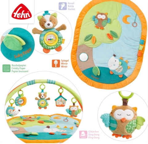 Mata Edukacyjna Fehn 3D Sleeping Forest 80x105 cm – Jeż, Lis i Sowa