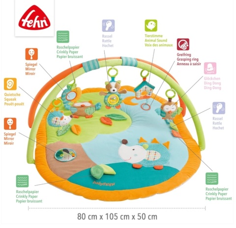 Mata Edukacyjna Fehn 3D Sleeping Forest 80x105 cm – Jeż, Lis i Sowa