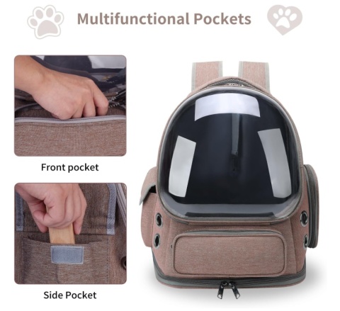 Plecak Transportowy dla Zwierząt typu "Kapsuła", Oddychający, Składany, Kolor Czarny – Oxford/ABS