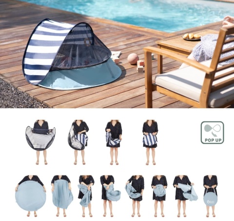 Namiot Plażowy i Basen 3w1 Babymoov Aquani Marrose – Filtr UV 50+, Moskitiera