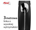 Smycz Automatyczna FLEXI New Classic XS 3m Linka – Dla Psów do 8 kg, Czarna
