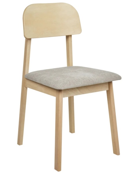 Krzesło jadalniane SCANDIA z litego drewna z beżowoszarym siedziskiem