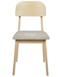 Krzesło jadalniane SCANDIA z litego drewna z beżowoszarym siedziskiem