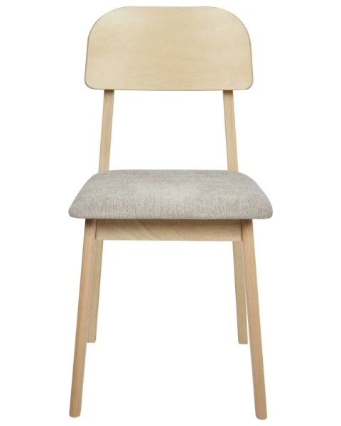 Krzesło jadalniane SCANDIA z litego drewna z beżowoszarym siedziskiem