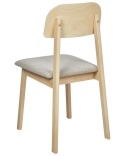 Krzesło jadalniane SCANDIA z litego drewna z beżowoszarym siedziskiem