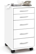 Biała szafka biurowa na kółkach z 5 szufladami 33×63,5×38 cm – FMD Möbel