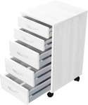 Biała szafka biurowa na kółkach z 5 szufladami 33×63,5×38 cm – FMD Möbel