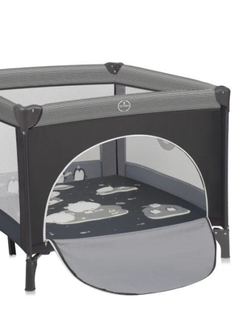 Lionelo Bonnie Grey Scandi – Kojec Dziecięcy 3w1 z Materacem T25 i Bocznym Wejściem