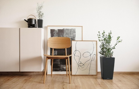 Donica Samonawadniająca LECHUZA Cubico Color 30 – Łupkowy Szary, Słupek