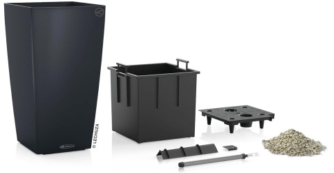 Donica Samonawadniająca LECHUZA Cubico Color 30 – Łupkowy Szary, Słupek