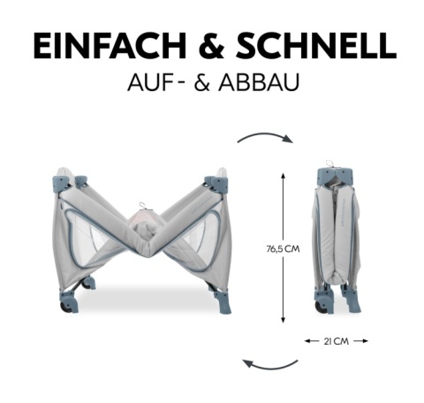 Łóżeczko Turystyczne Hauck Sleep N Play Go Plus – Kojec, Zamek XL, Kółka