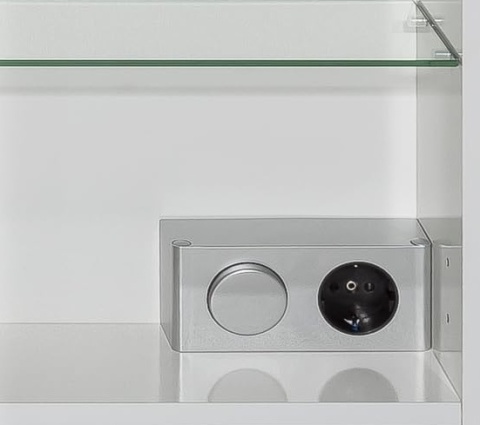 Szafka z Lustrem SCHILDMEYER 60x75 cm Biały Połysk – LED, Gniazdko, Niemiecka Jakość