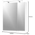 Szafka z Lustrem SCHILDMEYER 60x75 cm Biały Połysk – LED, Gniazdko, Niemiecka Jakość