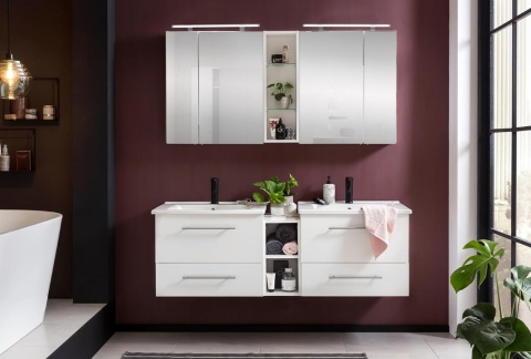 Szafka z Lustrem SCHILDMEYER 60x75 cm Biały Połysk – LED, Gniazdko, Niemiecka Jakość