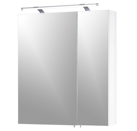 Szafka z Lustrem SCHILDMEYER 60x75 cm Biały Połysk – LED, Gniazdko, Niemiecka Jakość