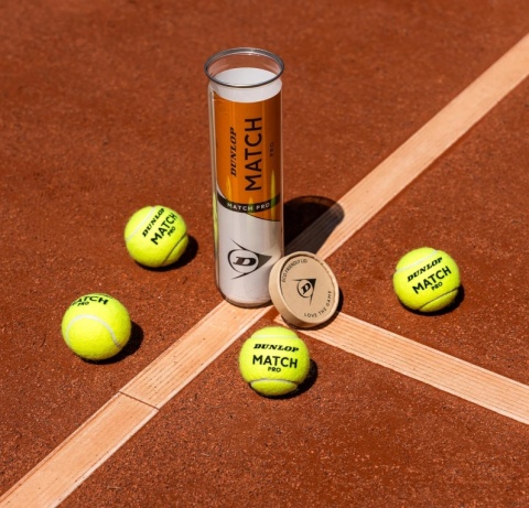 Piłki Tenisowe DUNLOP Match Pro (4 szt.) – Na Wszystkie Nawierzchnie, Wysoka Trwałość