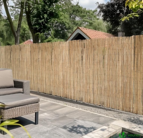 Osłona Balkonowa VOUNOT z Trzciny Naturalnej 140x300 cm – Mata Maskująca, Płotek